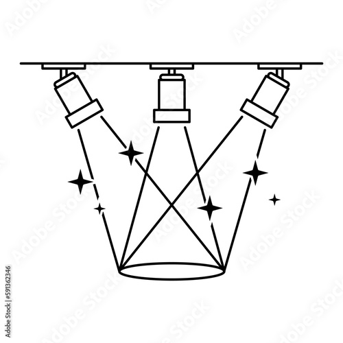 Spot Light Icon Outline Vector Illustration