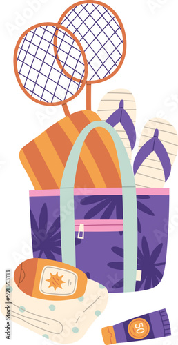 Beach Bag With Summer Things