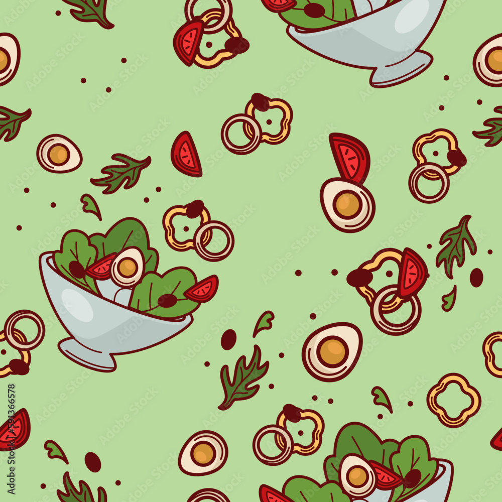 Preparing meal, salad of fresh ingredients print Preparing meal, salad of fresh ingredients print