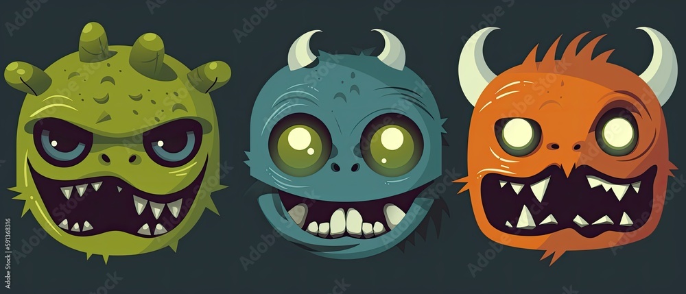 Halloween Monster Head  Set 