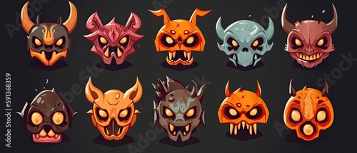 Halloween Monster Head Set