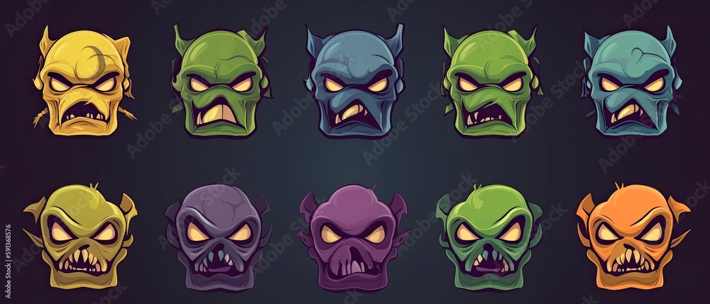 Halloween Monster Head  Set 