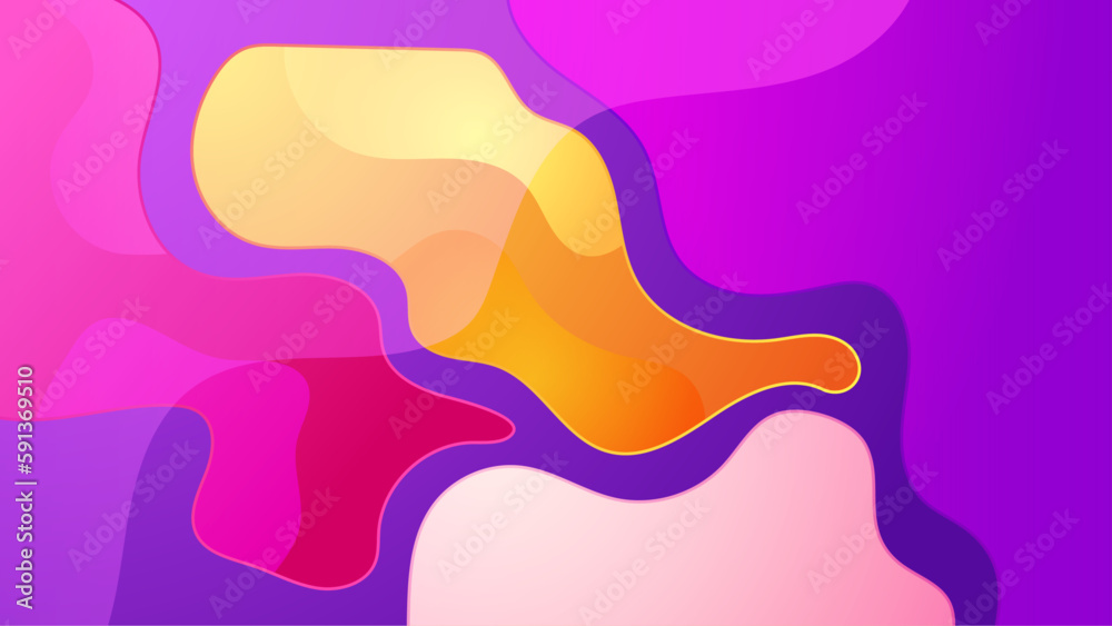 Fototapeta premium multi colored abstract orange purple yellow colorful gradient wavy papercut overlap layers background.