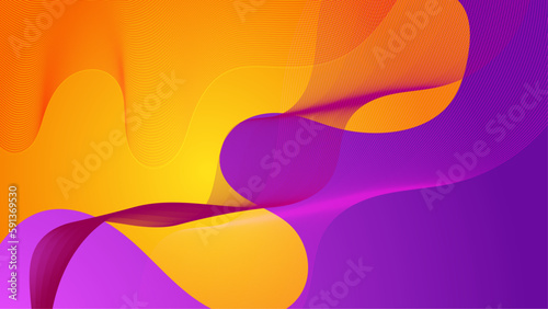 Minimal geometric purple and orange geometric shapes light technology background abstract design. Vector illustration abstract graphic design pattern presentation background web template.