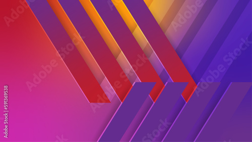 Abstract purple and orange geometric shapes 3d background. Vector illustration abstract graphic design banner pattern presentation background wallpaper web template.