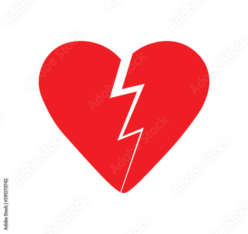 Red heartbreak . Heartbreak logo. Heartbreak icon. photo