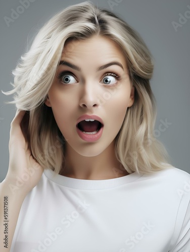 surprised woman with open mouth (image generated by artificial intelligence)