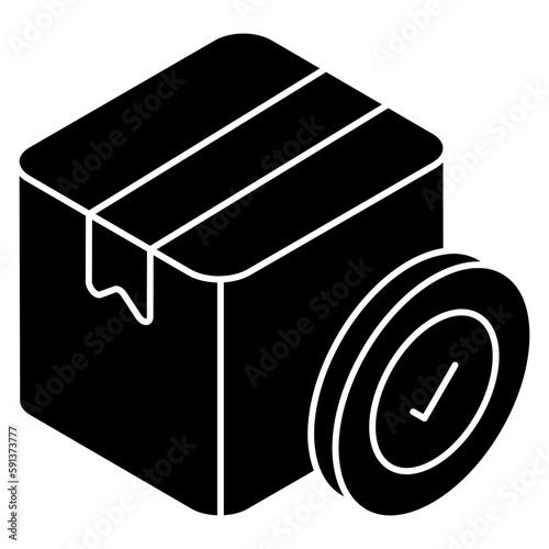 Trendy design icon of verified parcel  