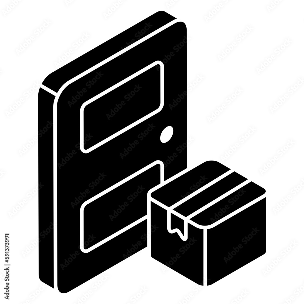Conceptual design icon of door delivery Conceptual design icon of door delivery