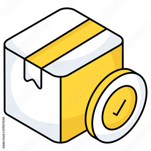 Trendy design icon of verified parcel  