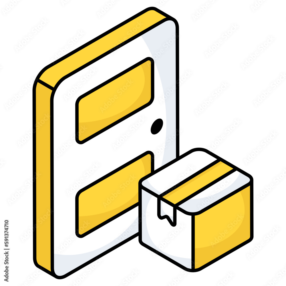 Conceptual design icon of door delivery Conceptual design icon of door delivery