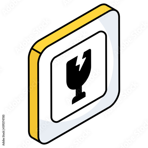 Modifiable icon of fragile parcel