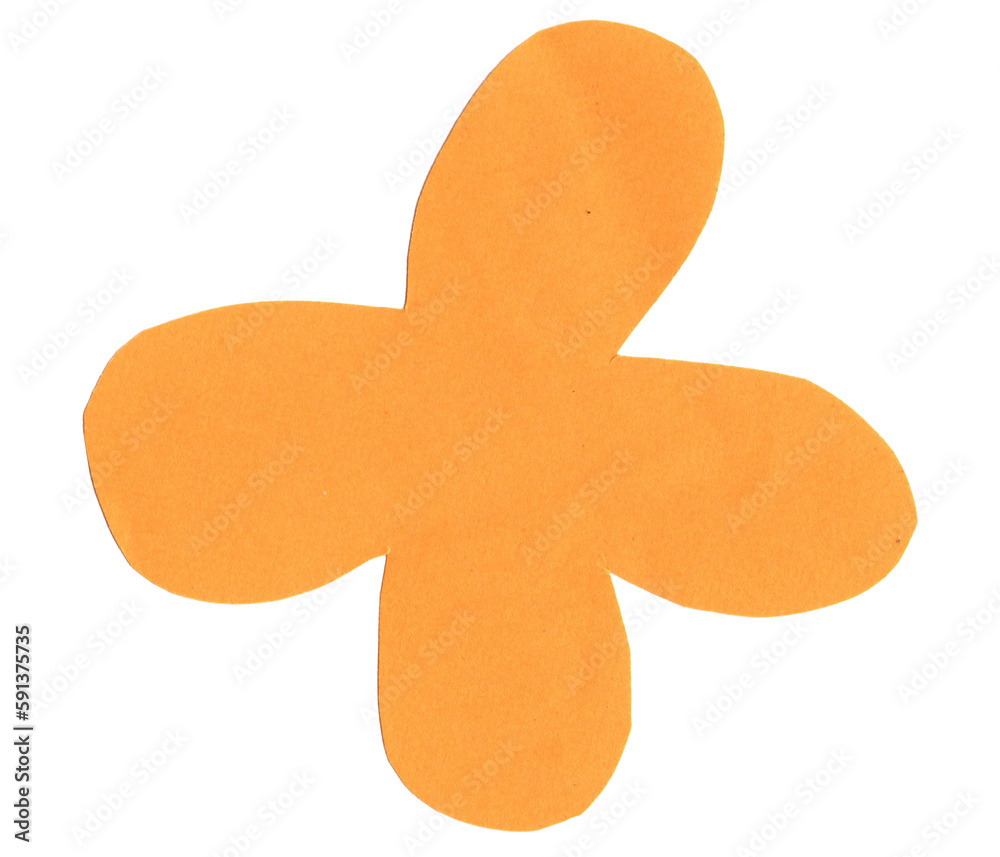 Orange paper cut out decorative abstract shape. Isolated cut out paper element for design Orange paper cut out decorative abstract shape. Isolated cut out paper element for design