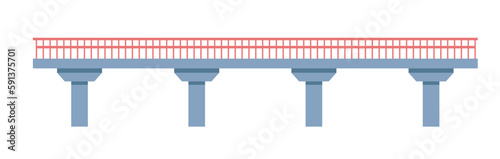 Bridge with pillars, modern city construction