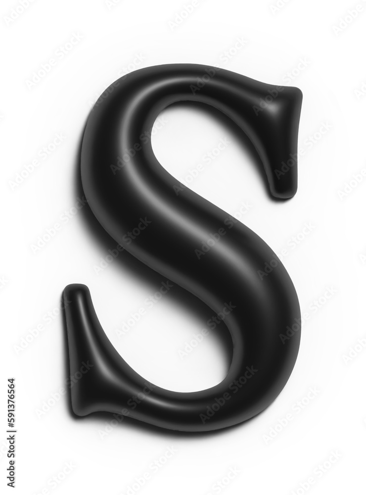 Naklejka premium 3d letter S