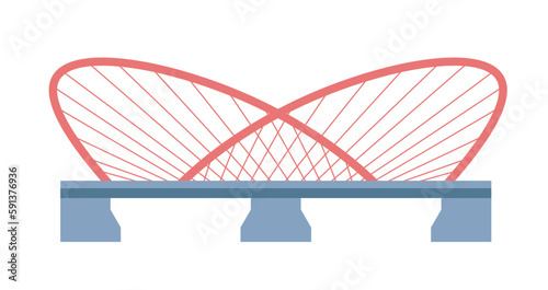 Modern bridge construction with metal design