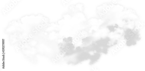 wisps of fluffy white cloud, transparent graphic element for design decoration