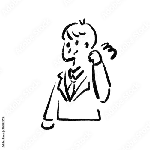 サラリーマン　ビジネスマン　上半身イラスト