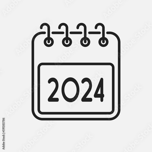 Vector icon calendar year 2024, icon of the year