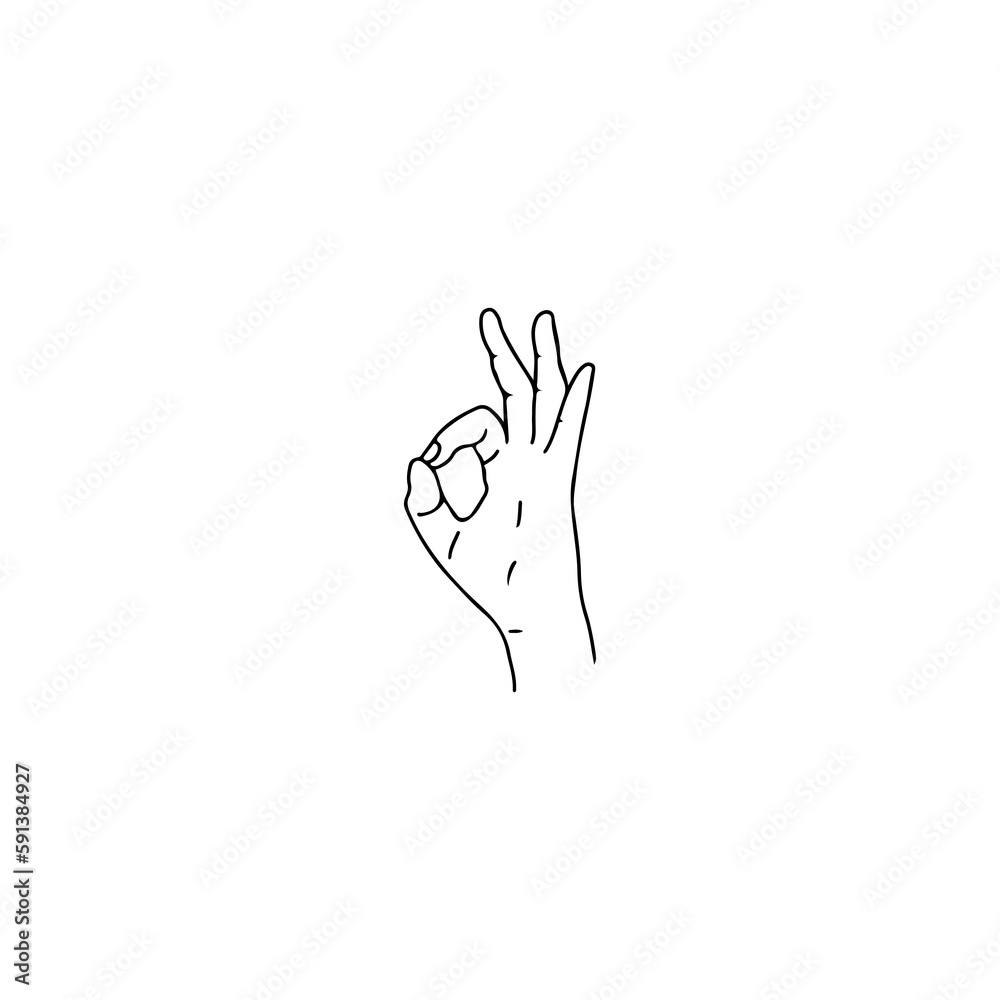 vector illustration of ok hand pose vector illustration of ok hand pose