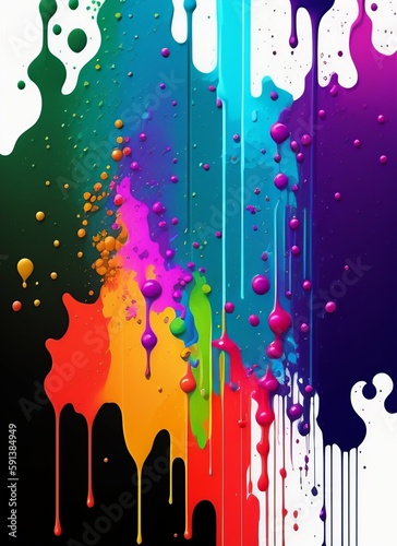 graffiti background dripping paint  spray paint  many colors watercolor panting  colorful texture concept generative ai