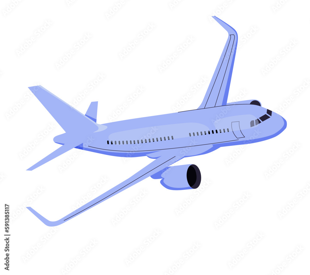 Airplane vector cartoon icon illustration. Travel, aviation, transportation, journey, vacation, tourism and adventure
