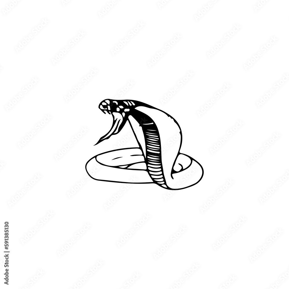 Obraz premium vector illustration of cobra snake animal