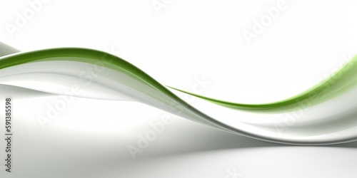 Bend line curves green in line art style on white background. Modern minimal style. Light background. Isolated AI illustration. Digital illustration. Abstract texture. Trendy style.