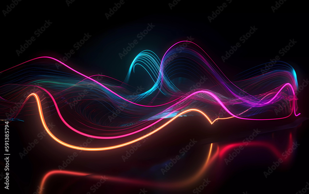 abstract background with glowing wavy lines abstract background with glowing wavy lines