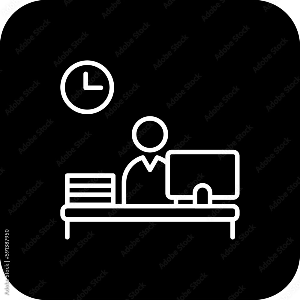 Work Office and Business Icons with black filed outline style. work, business, line, people, person, job, outline. Vector Illustration Work Office and Business Icons with black filed outline style. work, business, line, people, person, job, outline. Vector Illustration