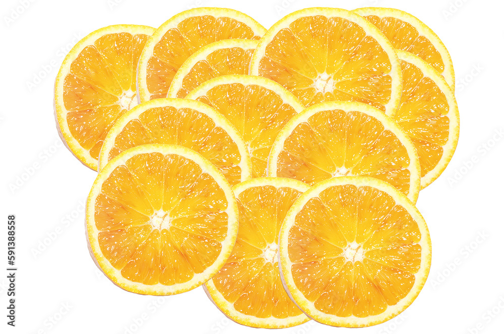 some orange slices on a transparent surface some orange slices on a transparent surface