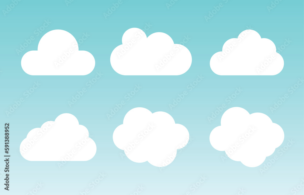 set of cloud icons vector image