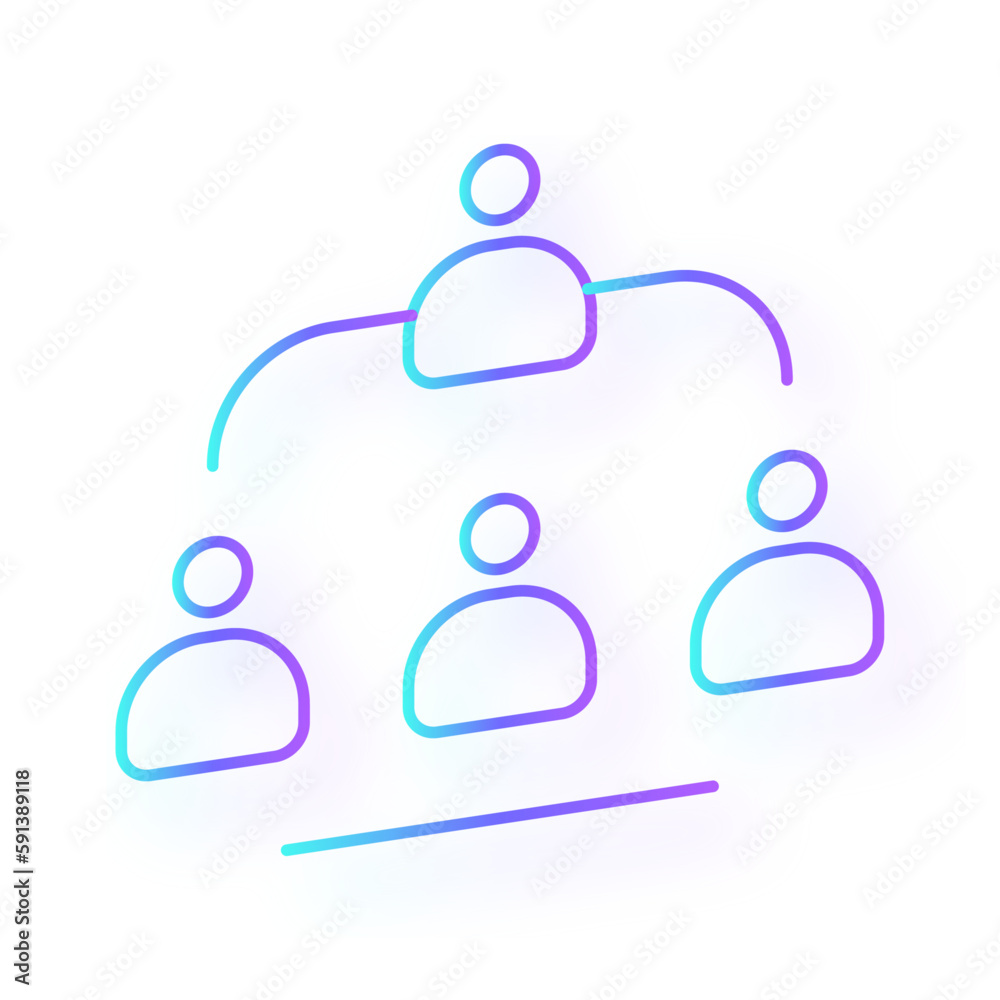 Organization office and business Icons with purple blue outline style. organization, team, business, teamwork, people, management, manager. Vector Illustration Organization office and business Icons with purple blue outline style. organization, team, business, teamwork, people, management, manager. Vector Illustration