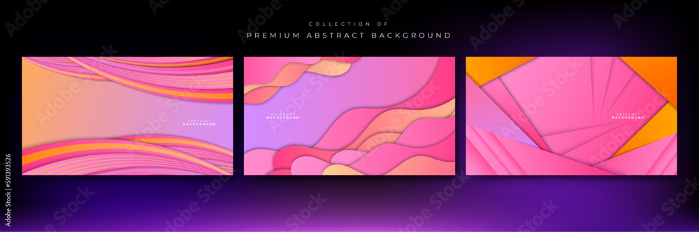 Abstract pink geometric shapes vector technology background, for design brochure, website, flyer. Geometric 3d shapes wallpaper for poster, certificate, presentation, landing page