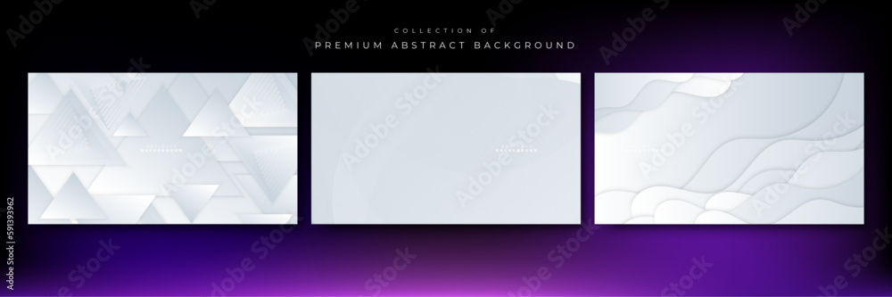 Naklejka premium Modern white grey gray geometric shapes 3d abstract technology background. Vector abstract graphic design banner pattern presentation background web template.