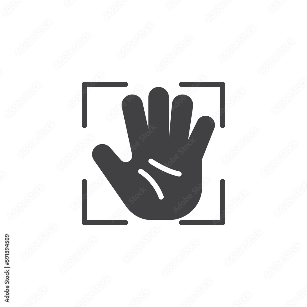 Hand palm biometric identity vector icon Hand palm biometric identity vector icon