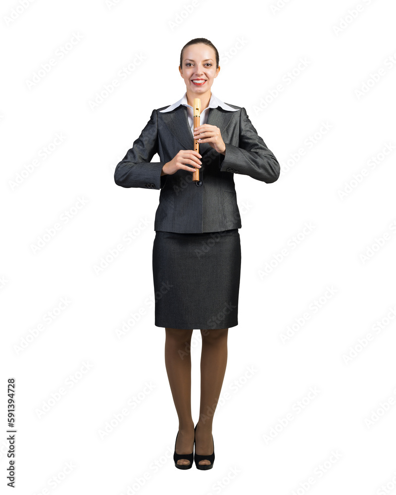 Business woman with flute Business woman with flute