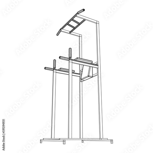 Pull up bar. Upper body workout, bodybuilding exercise.
