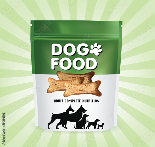 Dog food packaging design.illustration vector