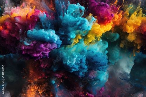 Colorful Exploding Clouds of Color Underwater Oil Colors Seamless Repeating Repeatable Texture Pattern Tiled Tessellation Background Image  