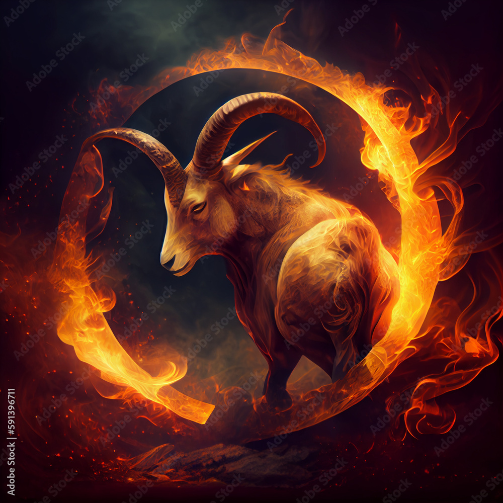 The zodiac sign Capricorn of is in a fiery environment, fire and energy ...