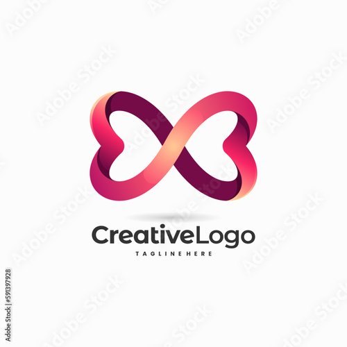 infinity love logo design icon