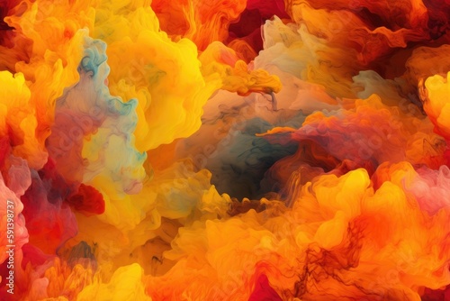 Red  Orange  and Yellow Exploding Clouds of Color Underwater Oil Colors Seamless Repeating Repeatable Texture Pattern Tiled Tessellation Background Image