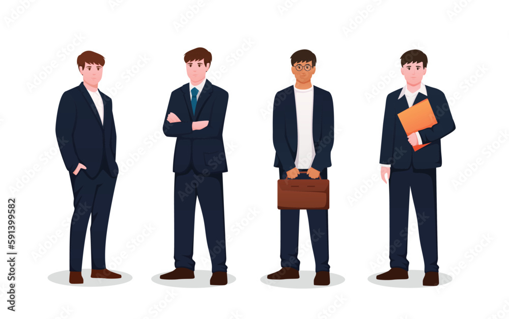 set of man in suit. businessman vector illustration
set of man in suit. businessman vector illustration