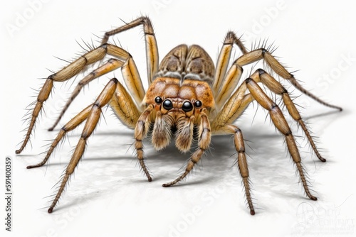 close up of a spider on a plain white background. Generative AI