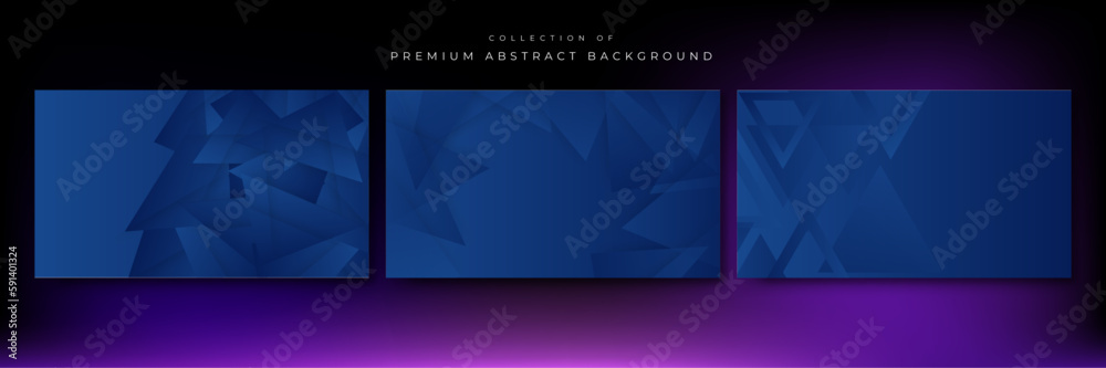 Modern blue abstract presentation background with stripes lines