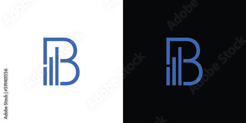Letter B finance logo design unique and modern