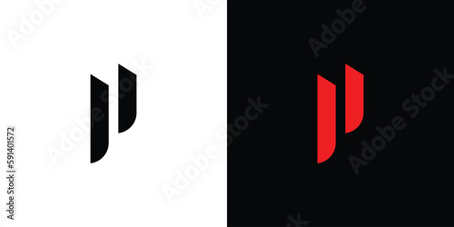 Modern and strong letter P initials logo design