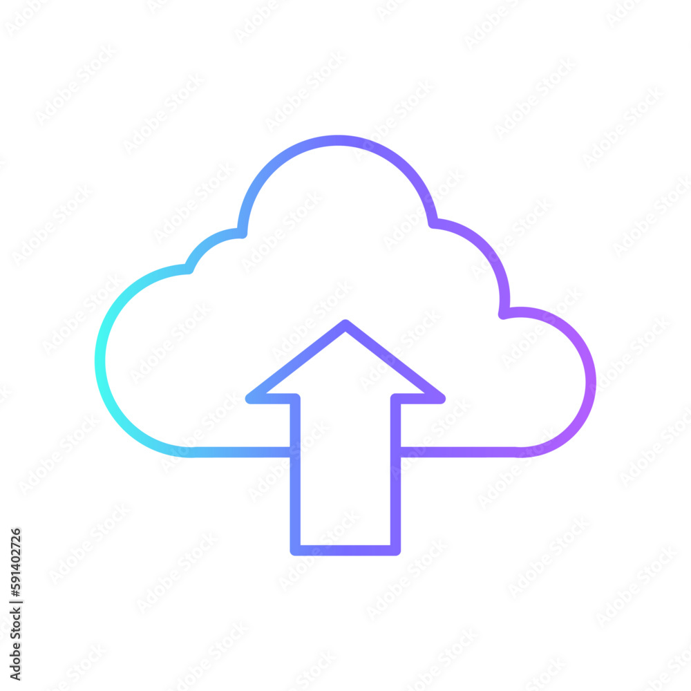 Cloud uploading data management icons with purpe blue outline style. web, set, data, download, symbol, internet, sign. Vector Illustration Cloud uploading data management icons with purpe blue outline style. web, set, data, download, symbol, internet, sign. Vector Illustration