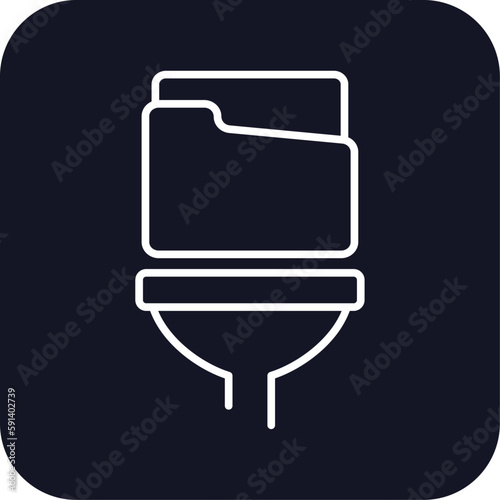 Data filter data management icons with black filled outline style. design, outline, info, pictogram, web, big, concept. Vector Illustration